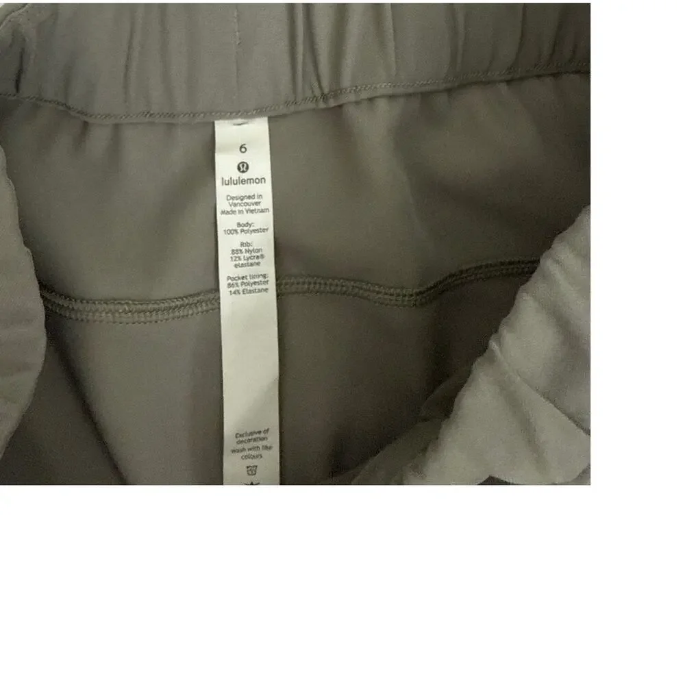Lululemon On The Fly Joggers Khaki Drawstring Loose Fit Pants Size Women's 6